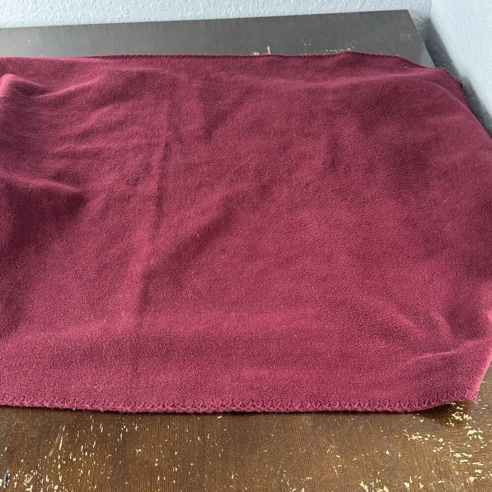 Soft Plush Scarf Big 72”x27” With Pockets & Tassels Maroon - Picture 4 of 5